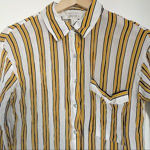 Forever21 Stripe Button Up Shirt Dress